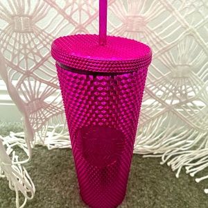 Starbucks Tumbler Cup 24 Oz Sangria Metallic Pink Magenta NWT